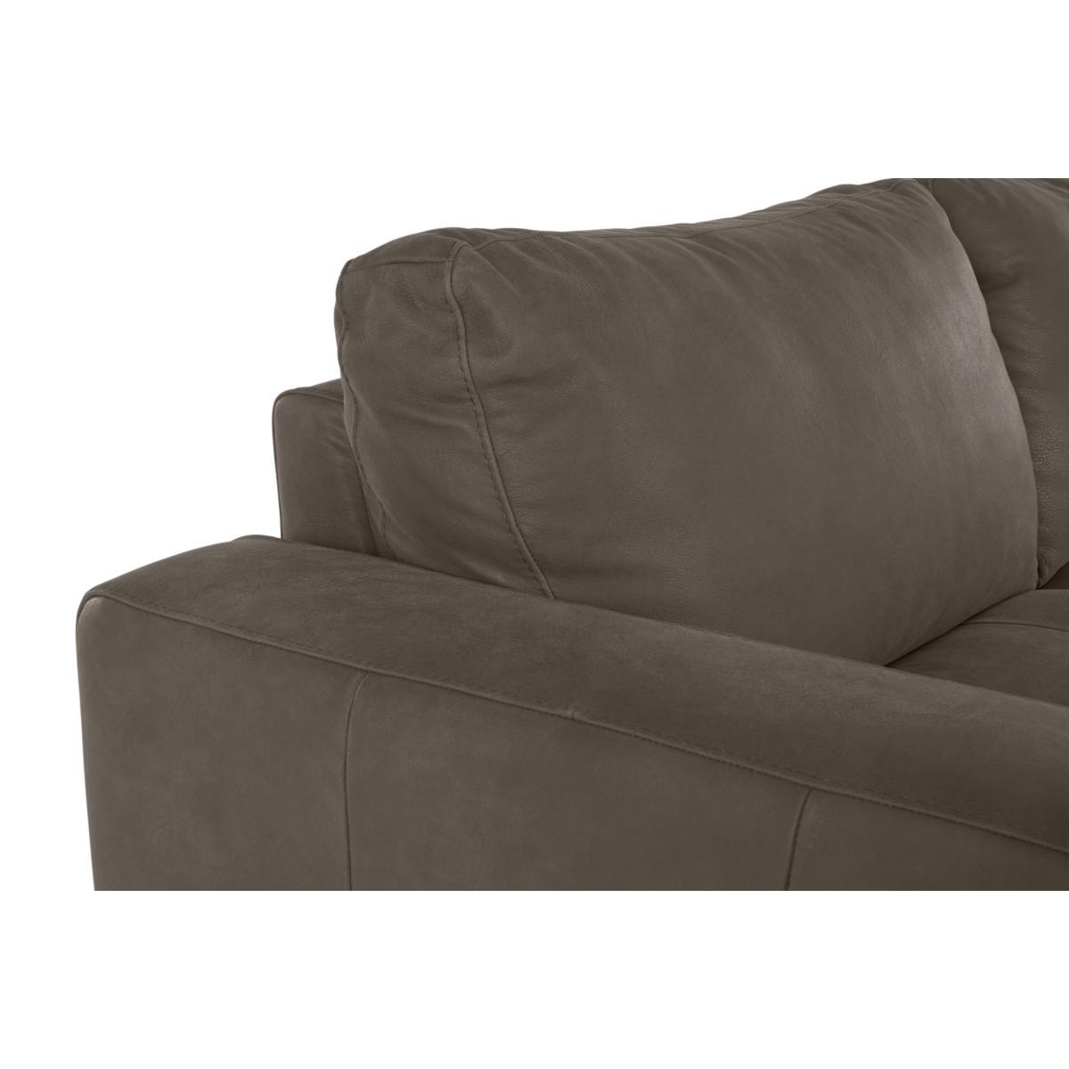 Luciano Left Hand Facing Corner Sofa, Texas Grey Leather – image 7