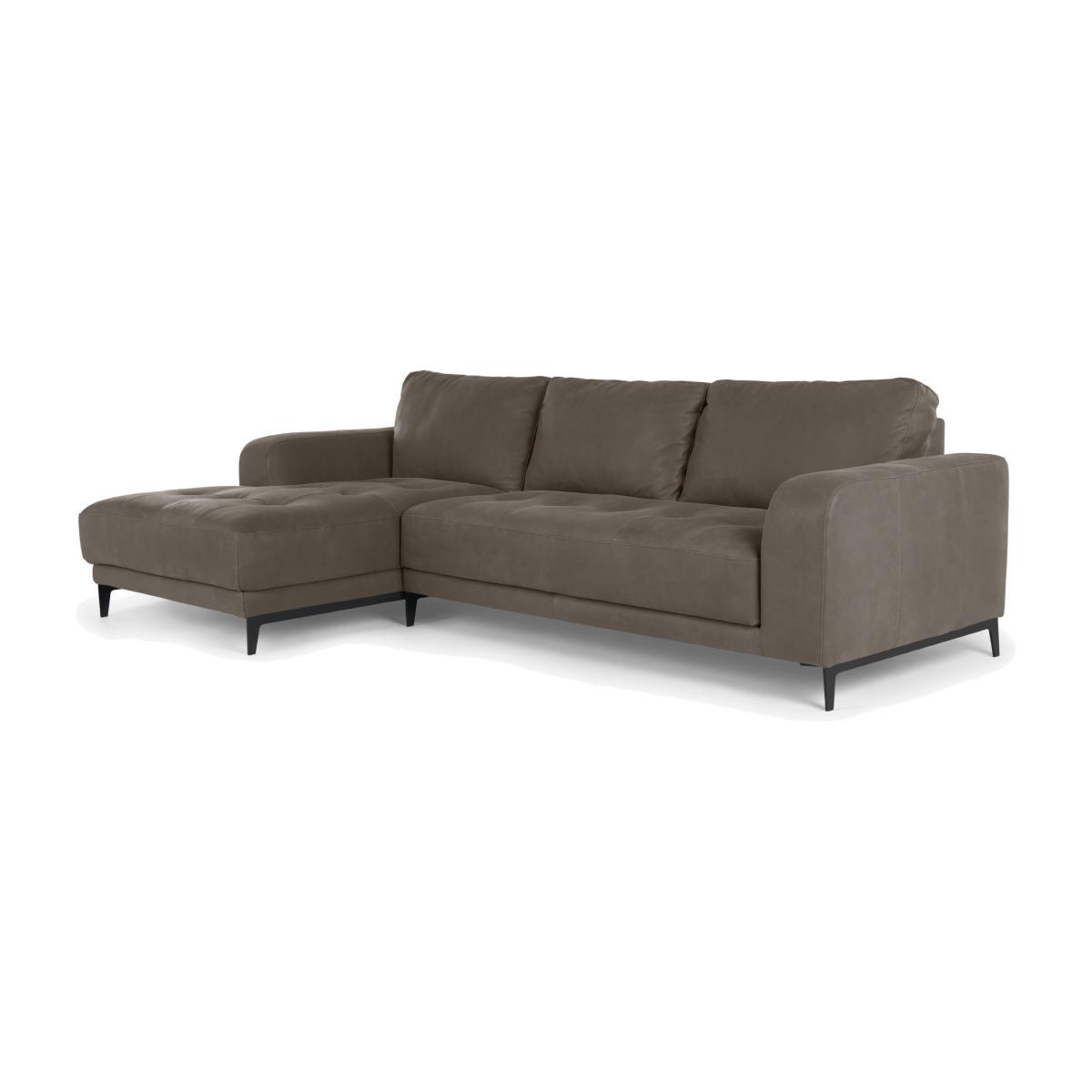 Luciano Left Hand Facing Corner Sofa, Texas Grey Leather – image 1