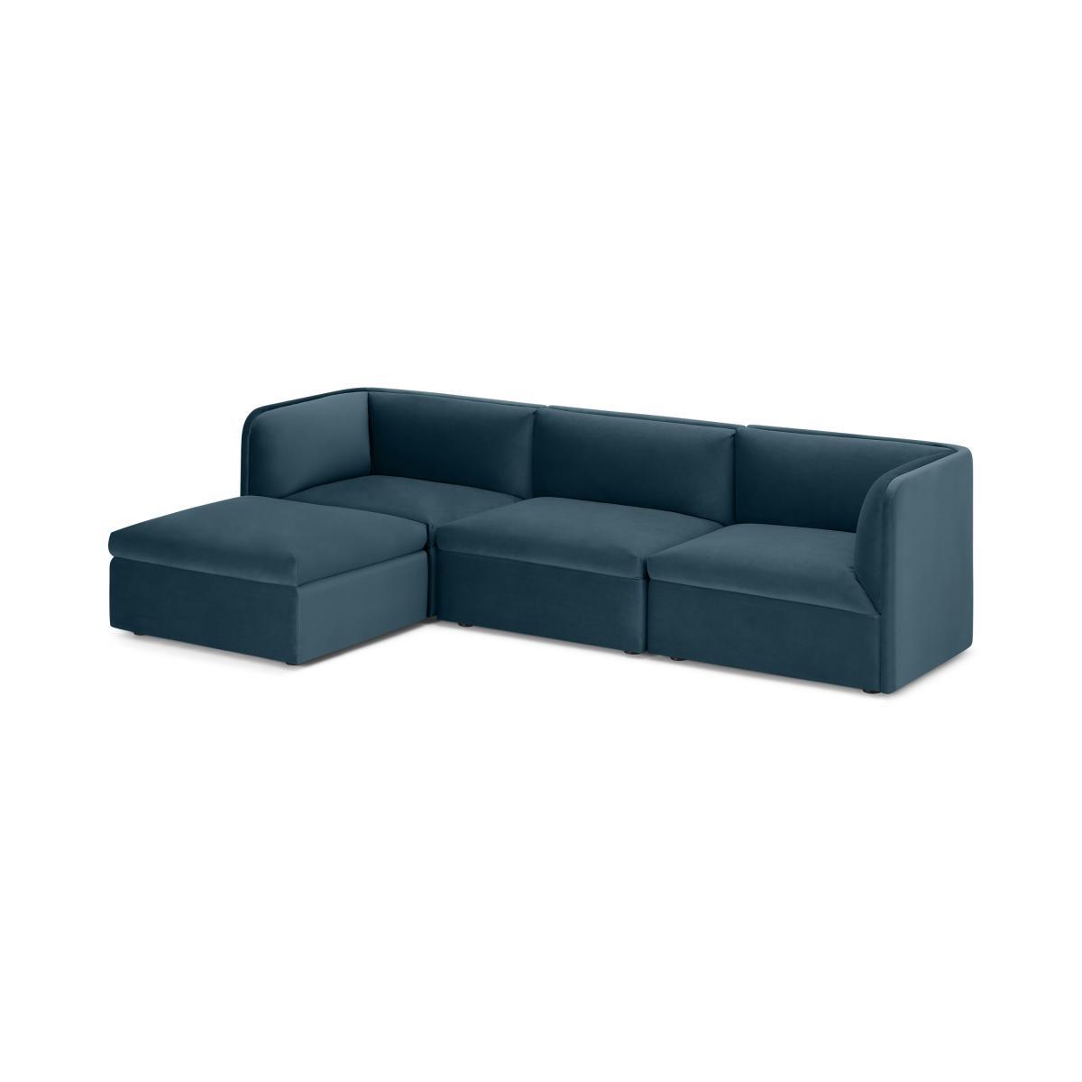 Torkel Chaise End Corner Sofa, Coastal Blue Velvet – image 3