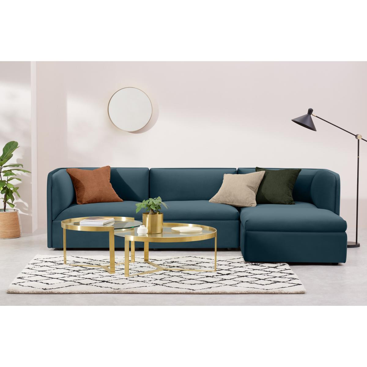 Torkel Chaise End Corner Sofa, Coastal Blue Velvet – image 4