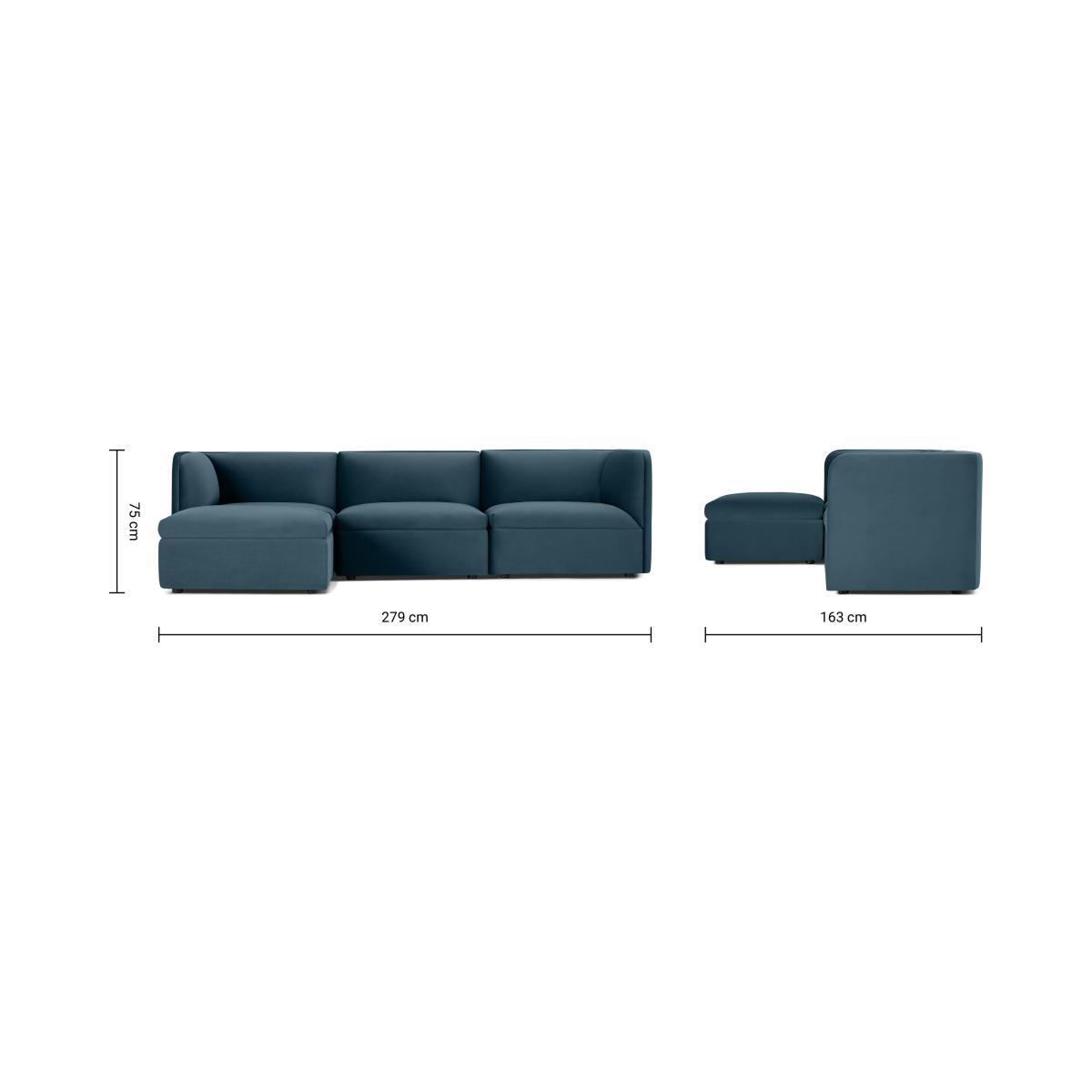 Torkel Chaise End Corner Sofa, Coastal Blue Velvet – image 9