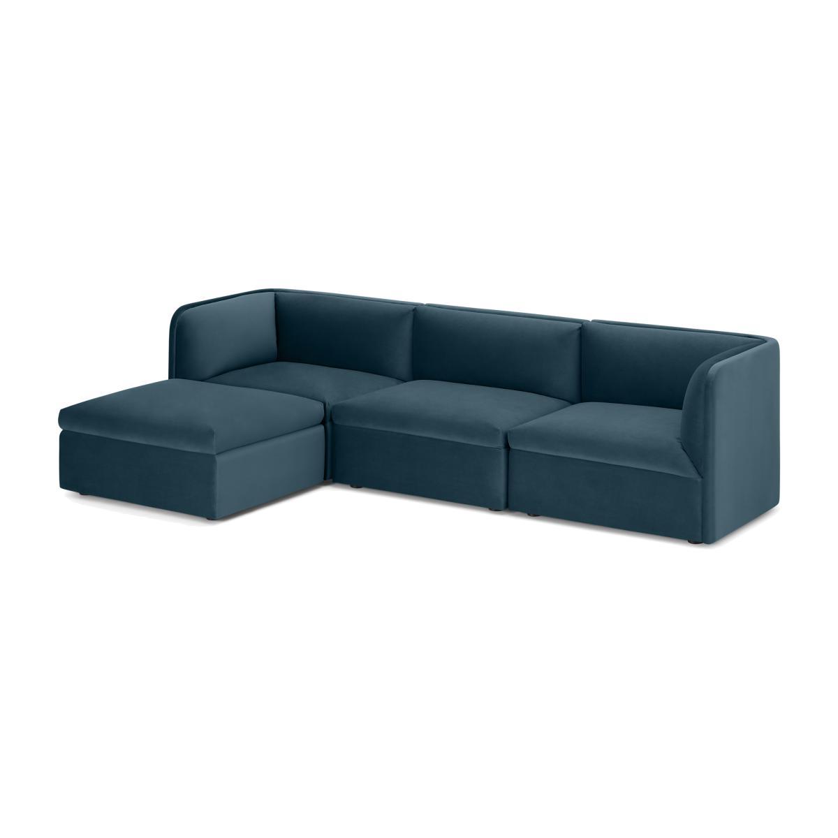 Torkel Chaise End Corner Sofa, Coastal Blue Velvet – image 1