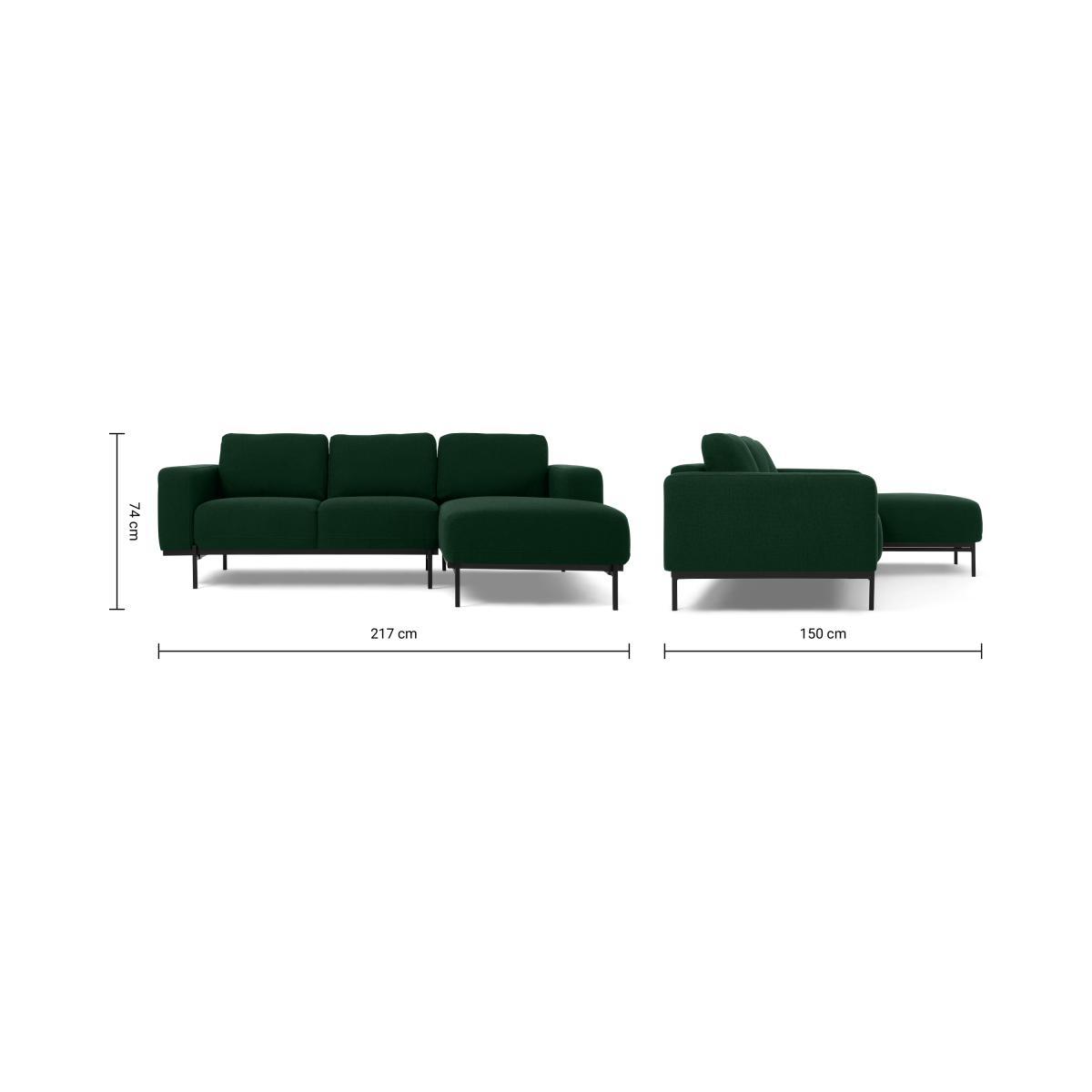 Jarrod Right Hand Facing Chaise End Corner Sofa, Forest Green Weave – image 9
