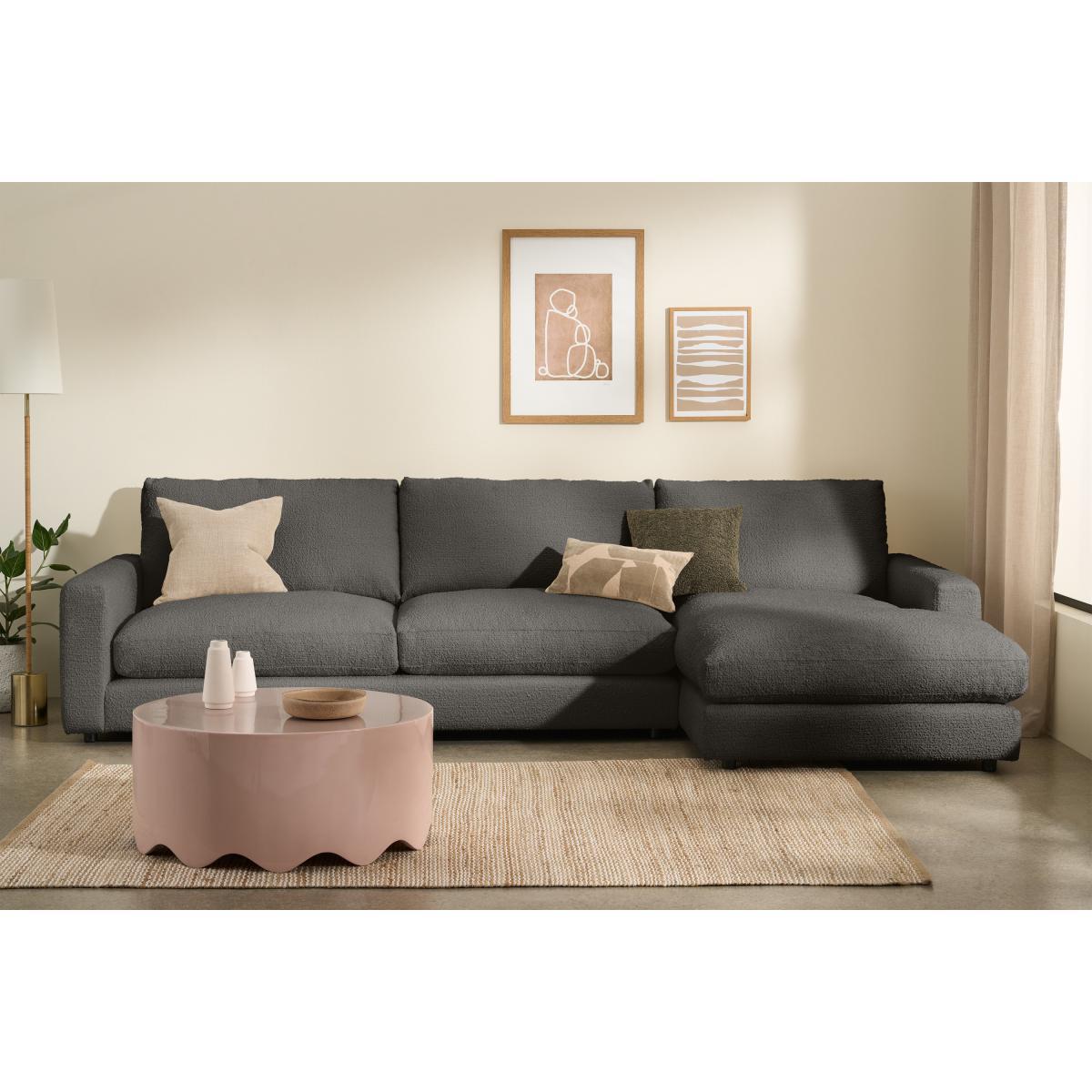 Arni Large Right Hand Facing Chaise End Sofa, Charcoal Grey Boucle – image 4