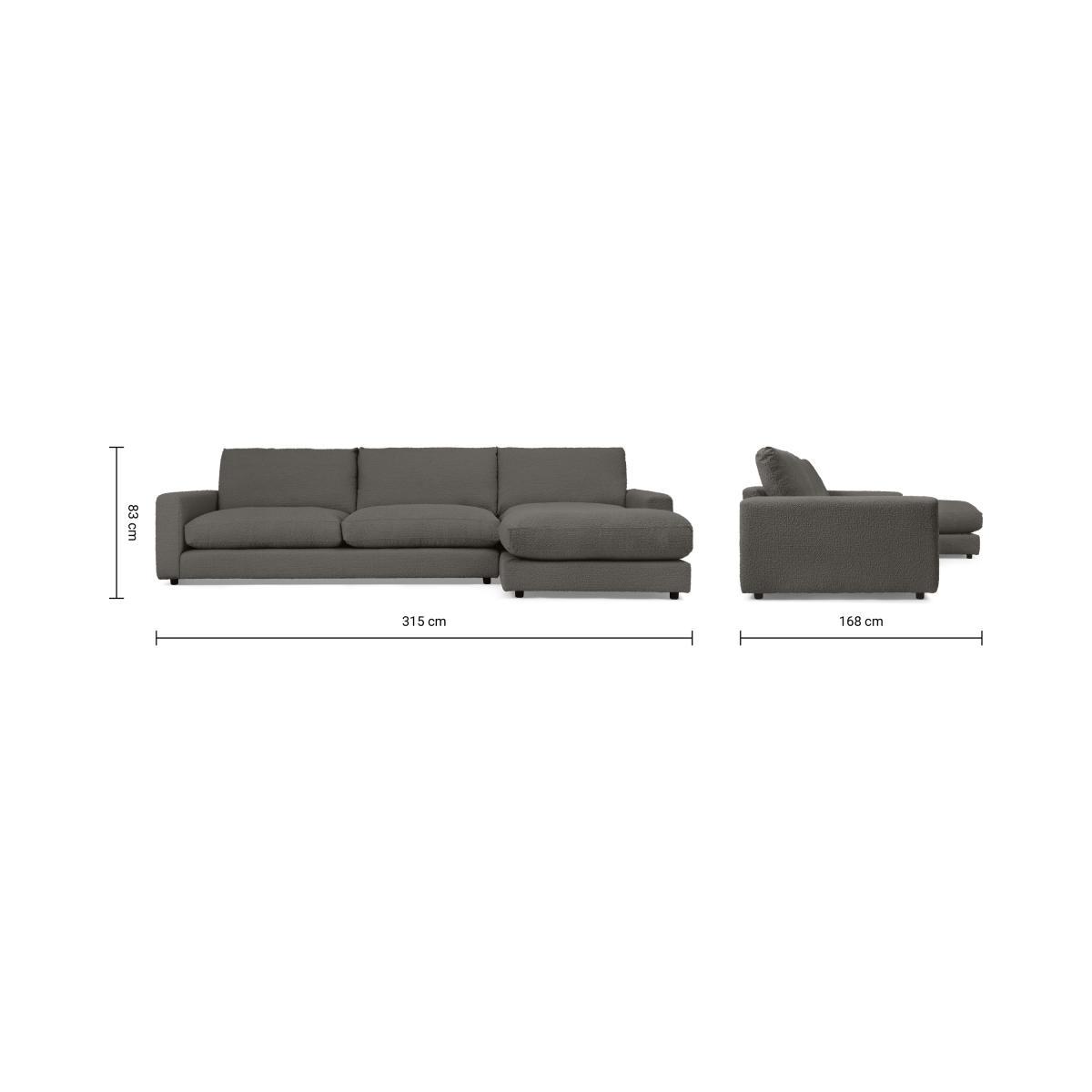 Arni Large Right Hand Facing Chaise End Sofa, Charcoal Grey Boucle – image 9