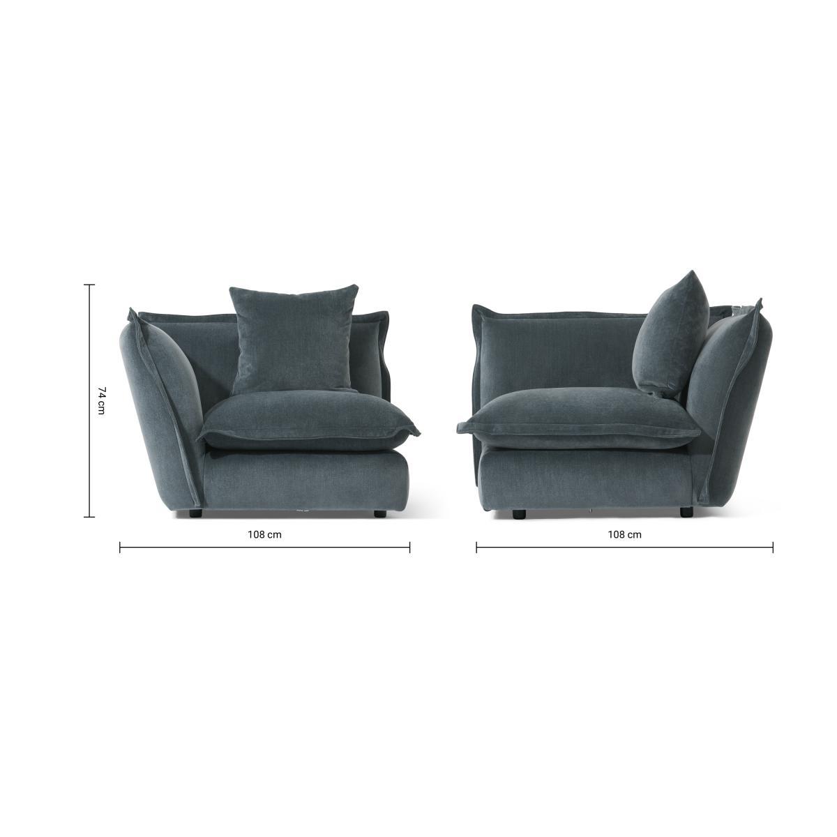 Fernsby, Corner Modular Chair, Atlantic, Chenille Fabric – image 9