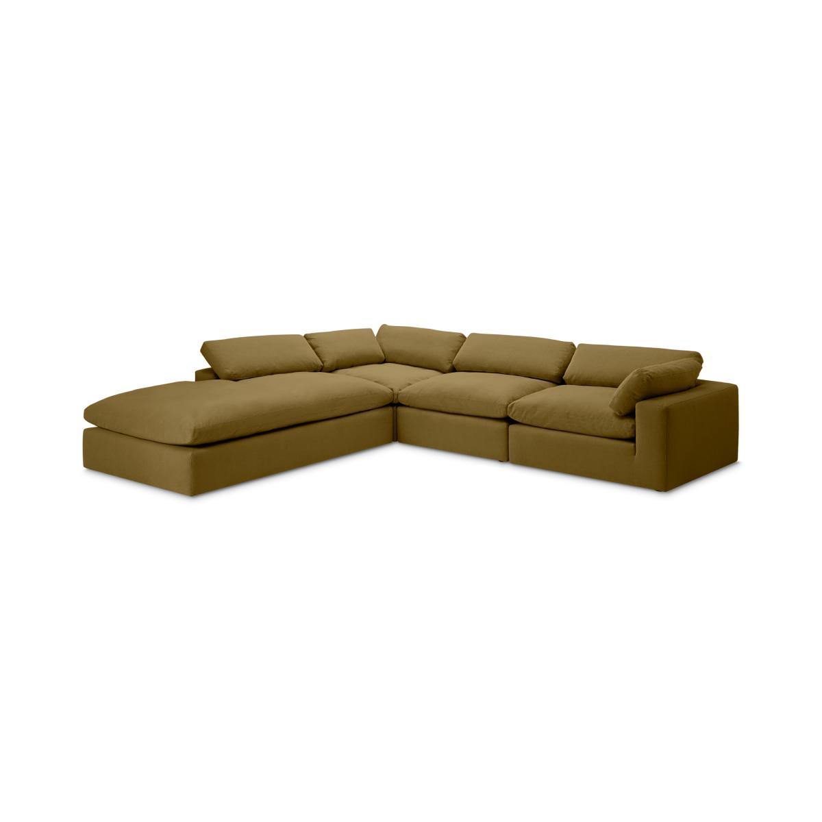 Samona Left Hand Facing Full Corner Sofa, Latte Cotton & Linen Mix – image 2