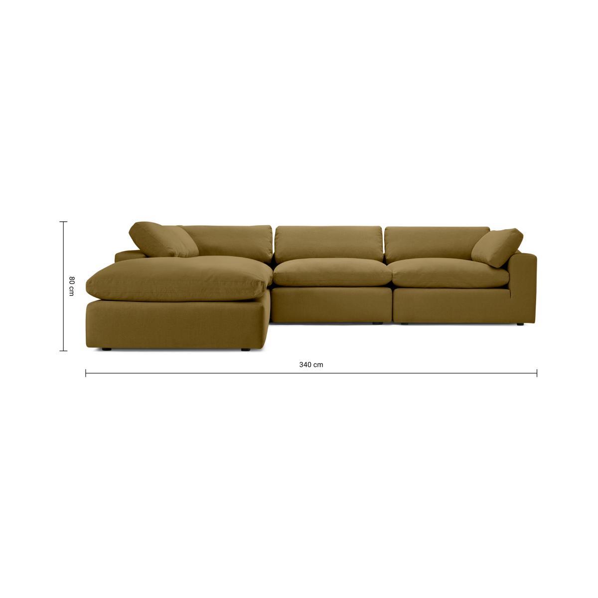 Samona Left Hand Facing Full Corner Sofa, Latte Cotton & Linen Mix – image 8