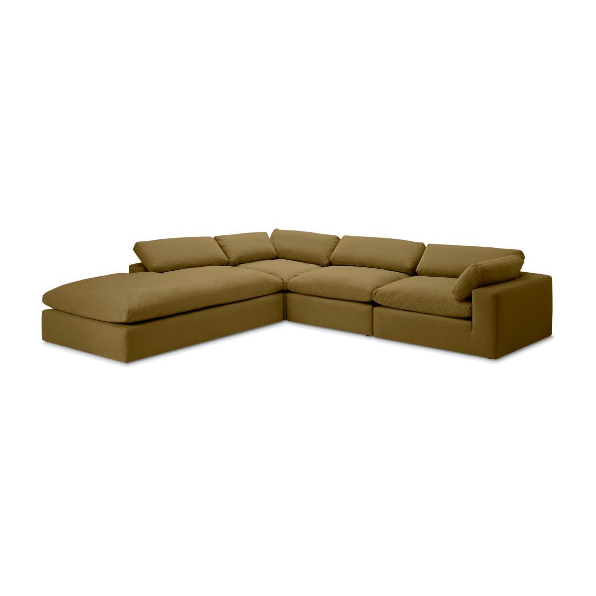 Samona Left Hand Facing Full Corner Sofa, Latte Cotton & Linen Mix – image 1