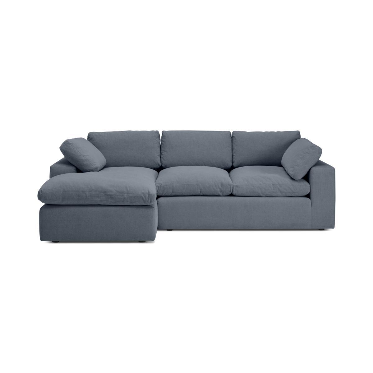 Samona Left Hand Facing Chaise End Sofa, Jeans Blue Cotton & Linen Blend – image 2