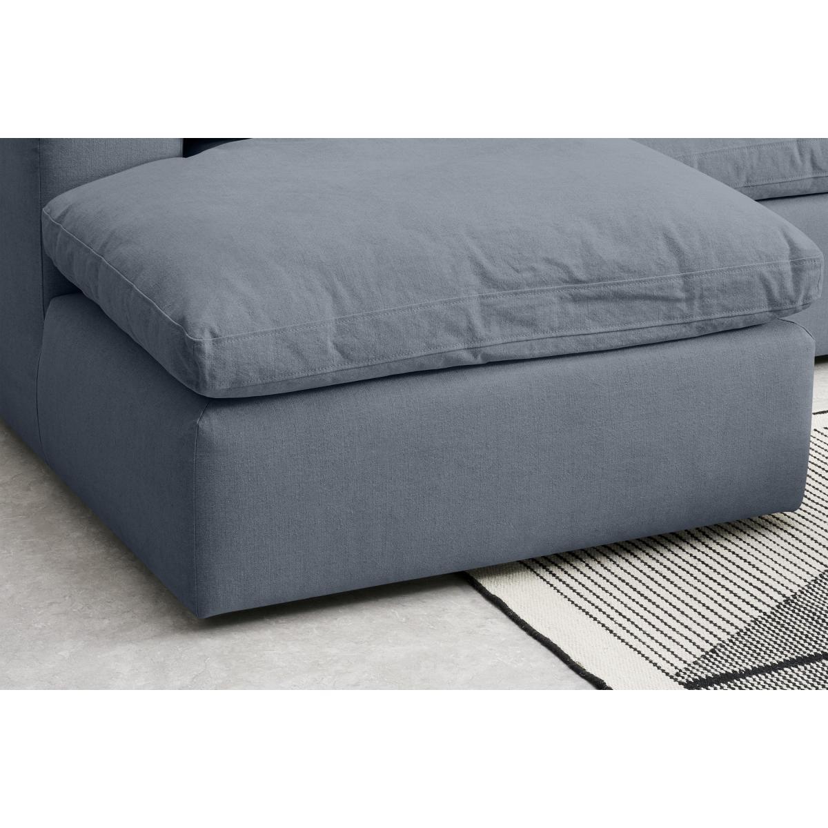 Samona Left Hand Facing Chaise End Sofa, Jeans Blue Cotton & Linen Blend – image 7