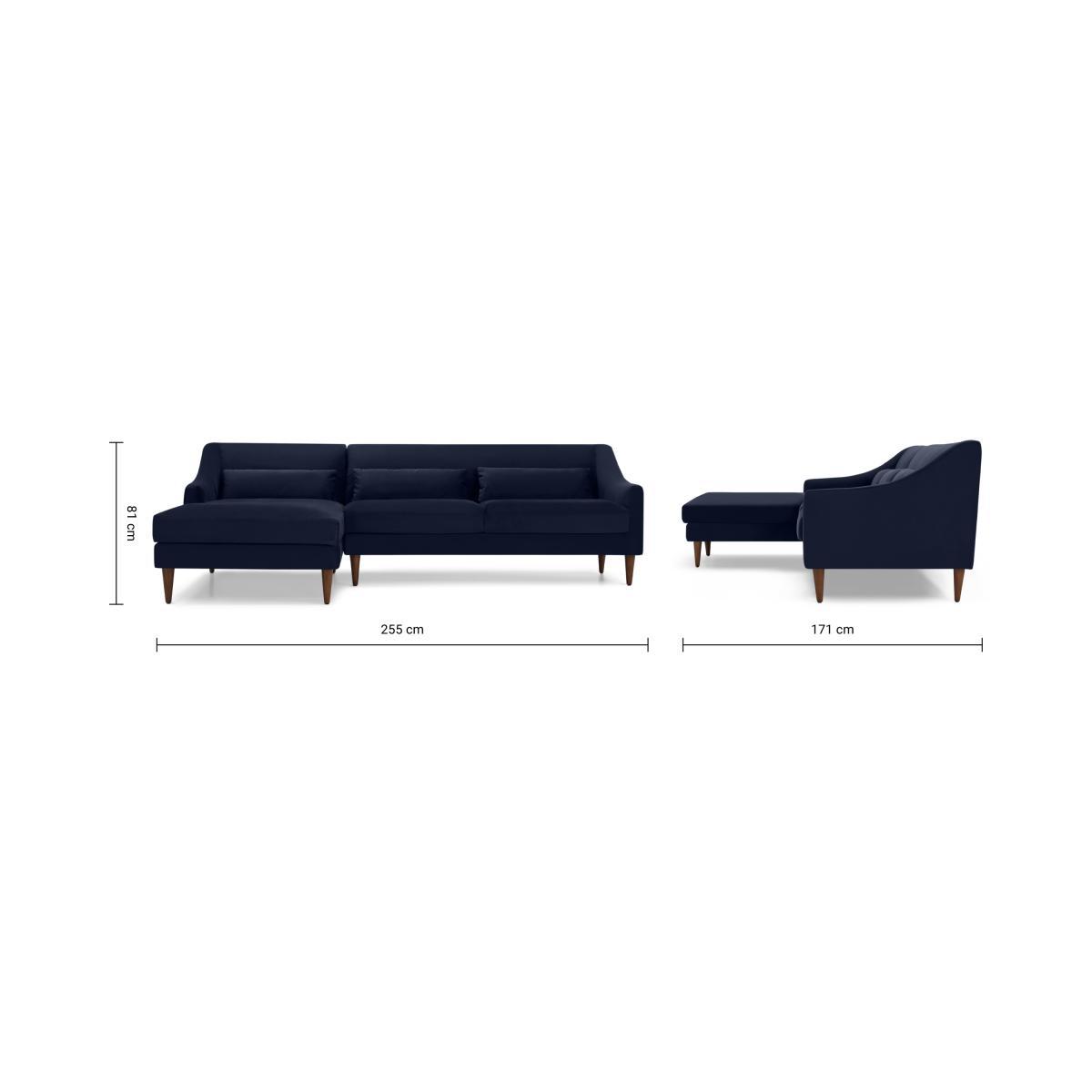 Herton Left Hand Facing Chaise End Sofa, Ink Blue Velvet – image 9