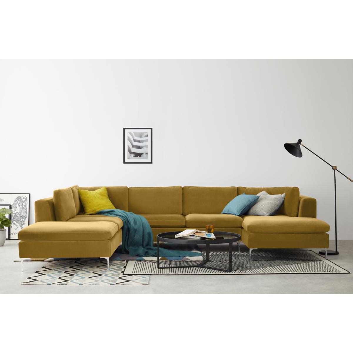 Monterosso Left Hand Facing Corner Sofa, Mustard Velvet – image 4