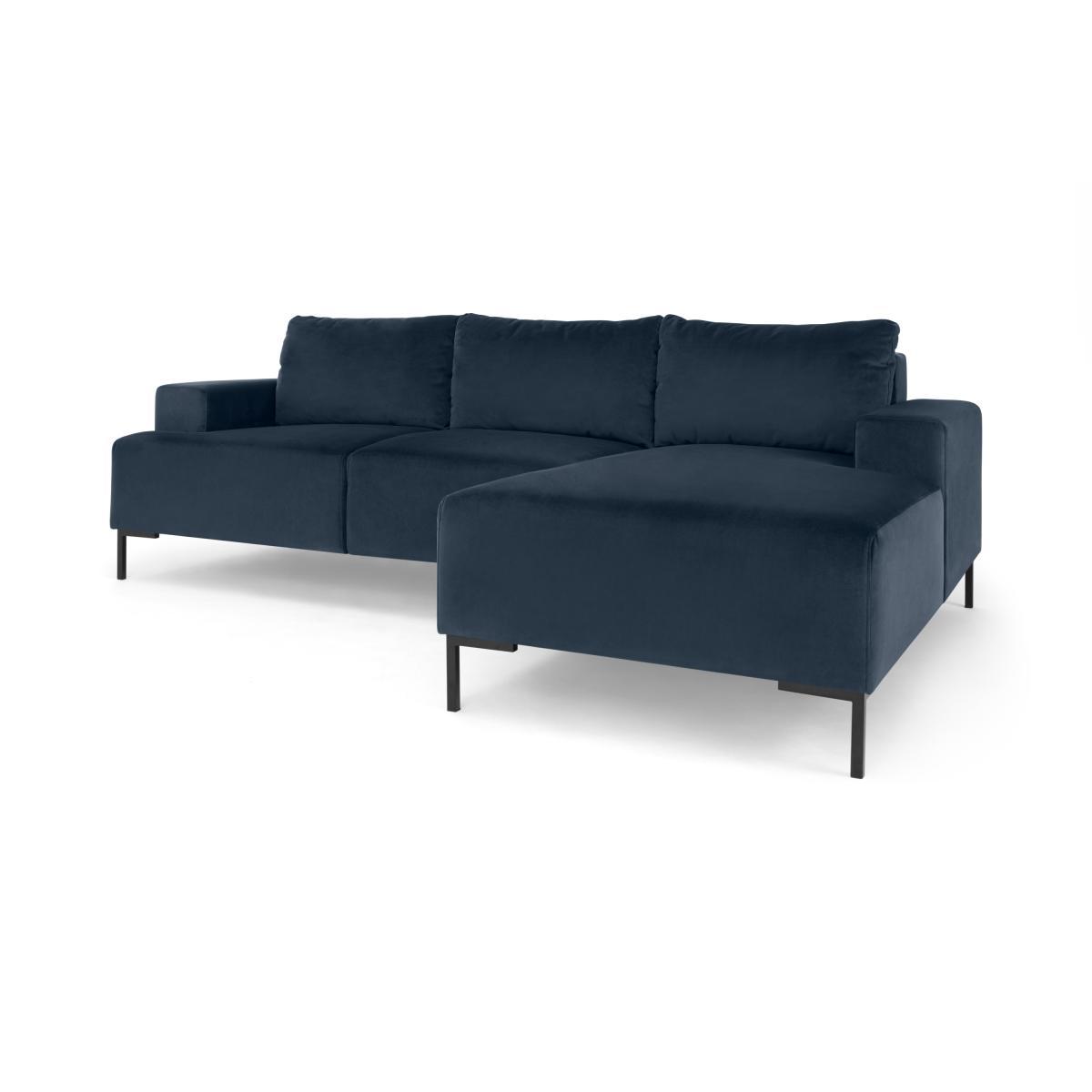Frederik 3 Seater Right Hand Facing Compact Corner Chaise End Sofa, Ocean Blue Velvet – image 3