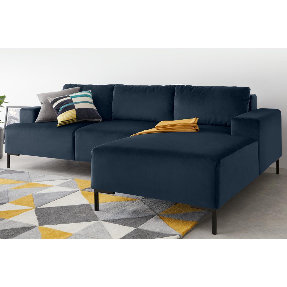 Frederik 3 Seater Right Hand Facing Compact Corner Chaise End Sofa, Ocean Blue Velvet – image 7