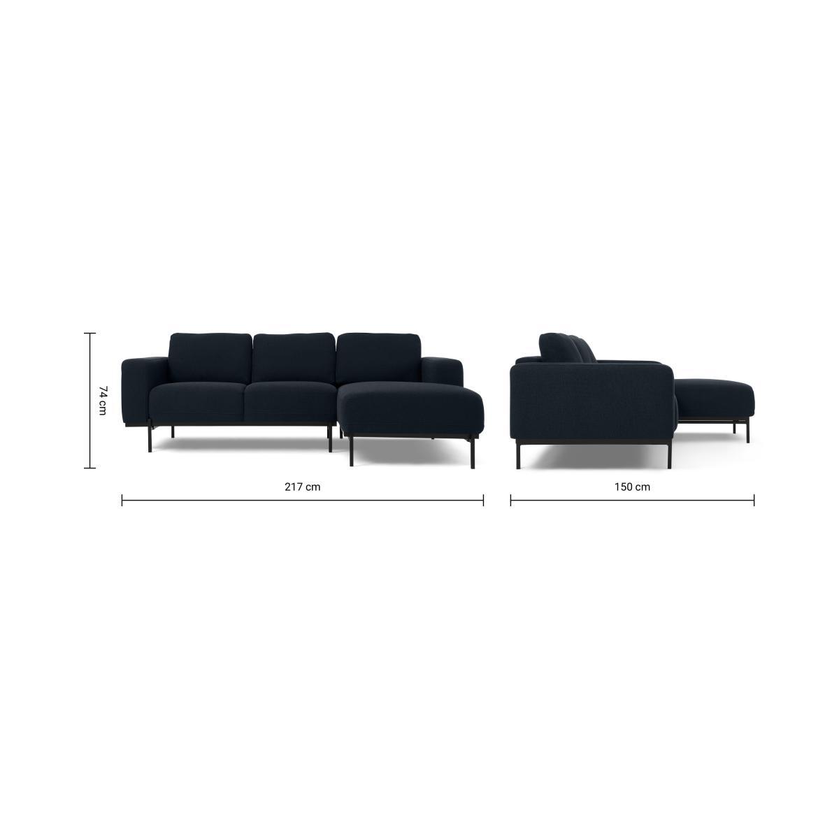 Jarrod Right Hand Facing Chaise End Corner Sofa, Midnight Blue Weave – image 9