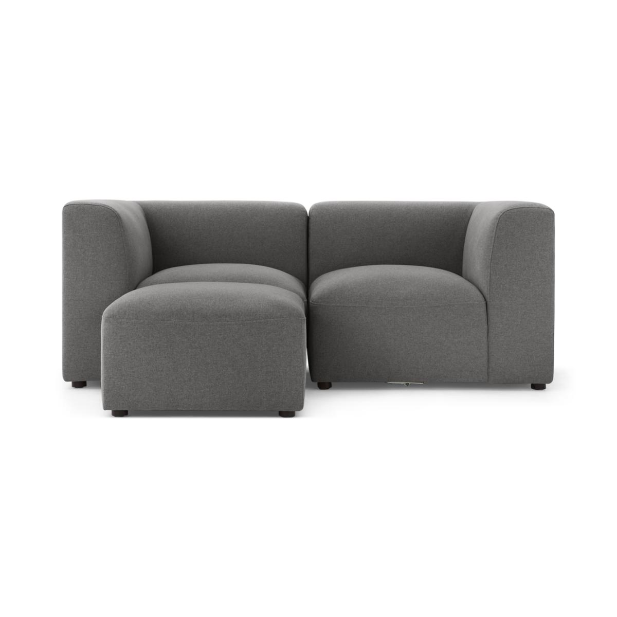 Juno 2 Seater Modular Sofa with Footstool, Marl Grey  – image 2