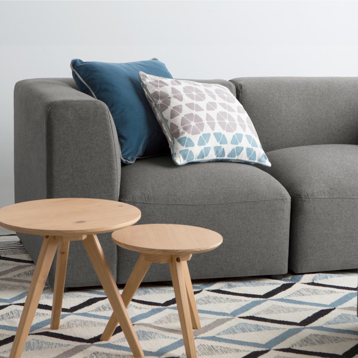 Juno 2 Seater Modular Sofa with Footstool, Marl Grey  – image 7