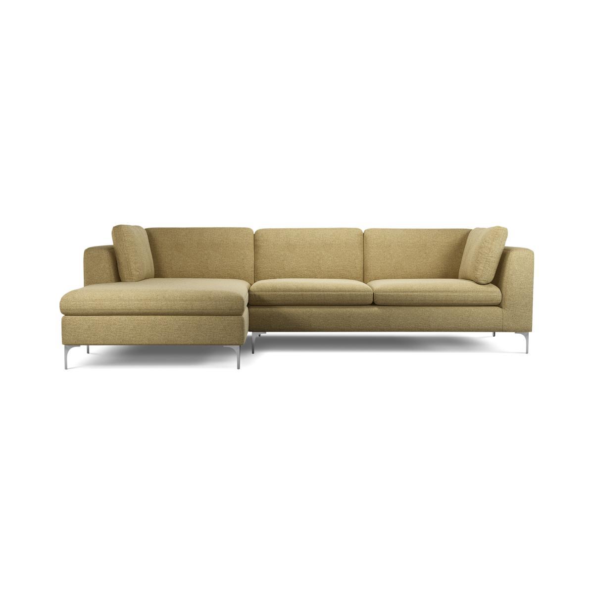 Monterosso Left Hand Facing Chaise End Sofa, Textured Yellow Mustard with Chrome Leg – image 2