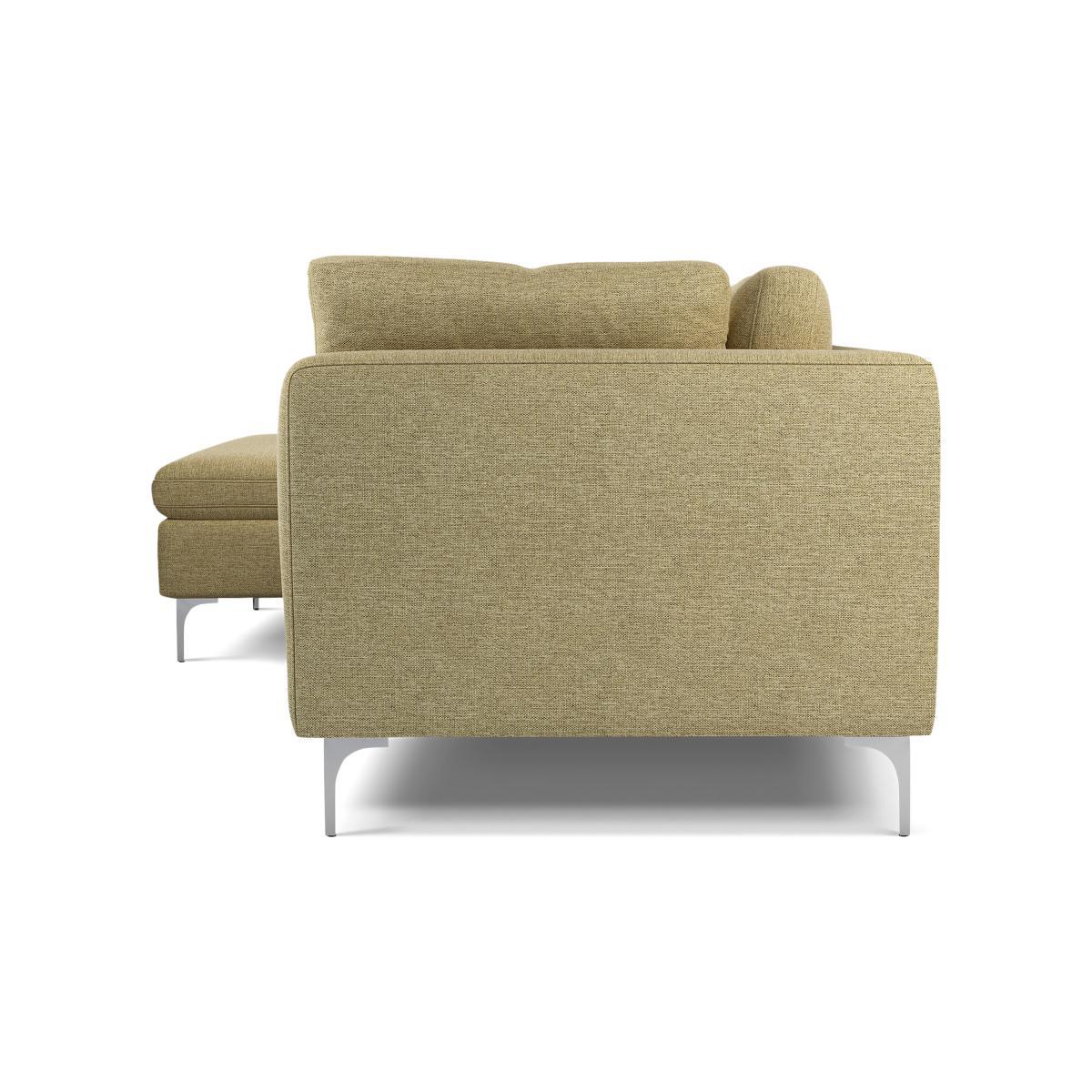 Monterosso Left Hand Facing Chaise End Sofa, Textured Yellow Mustard with Chrome Leg – image 4