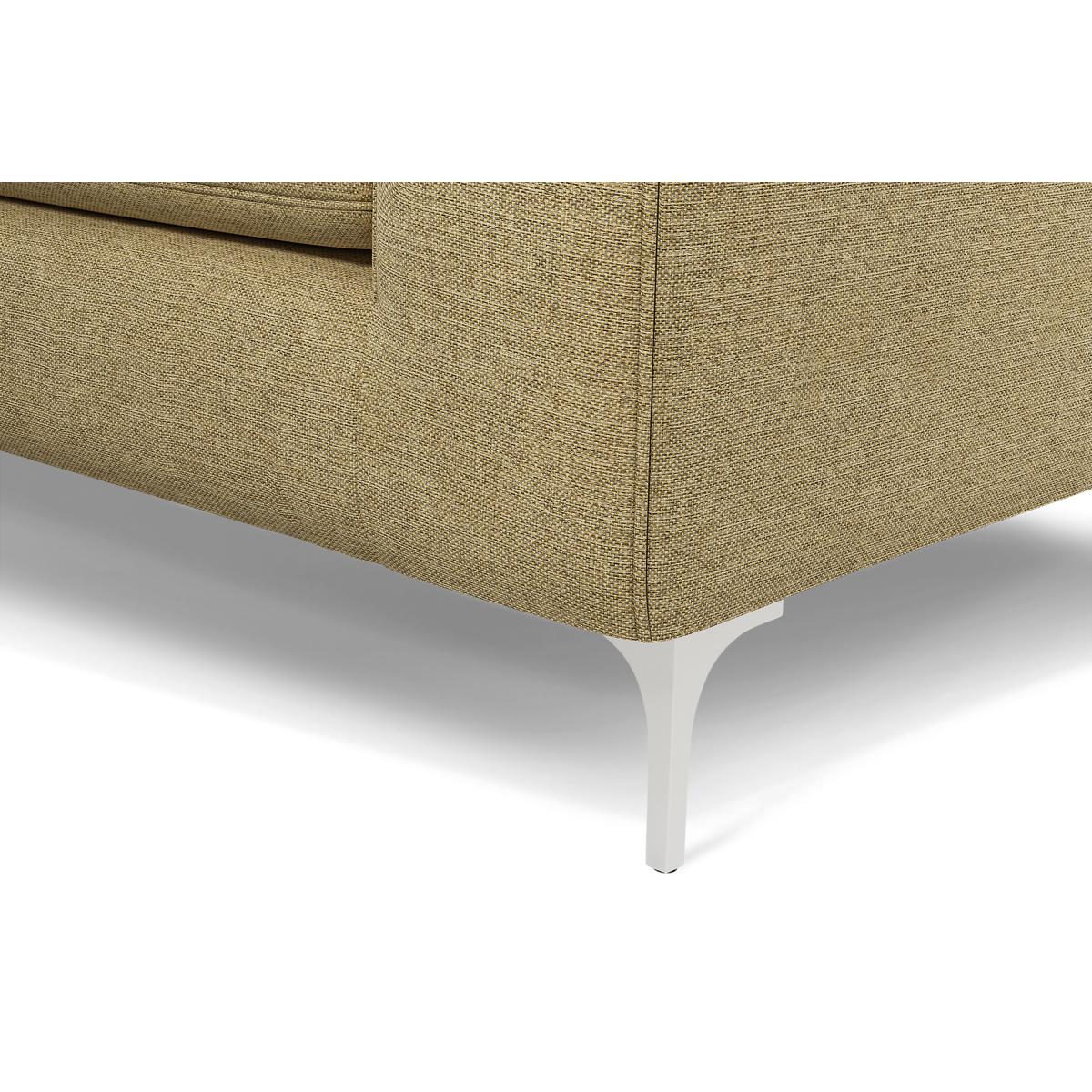 Monterosso Left Hand Facing Chaise End Sofa, Textured Yellow Mustard with Chrome Leg – image 5