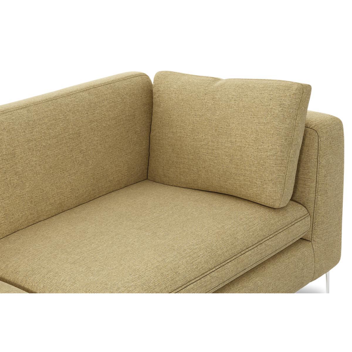 Monterosso Left Hand Facing Chaise End Sofa, Textured Yellow Mustard with Chrome Leg – image 6