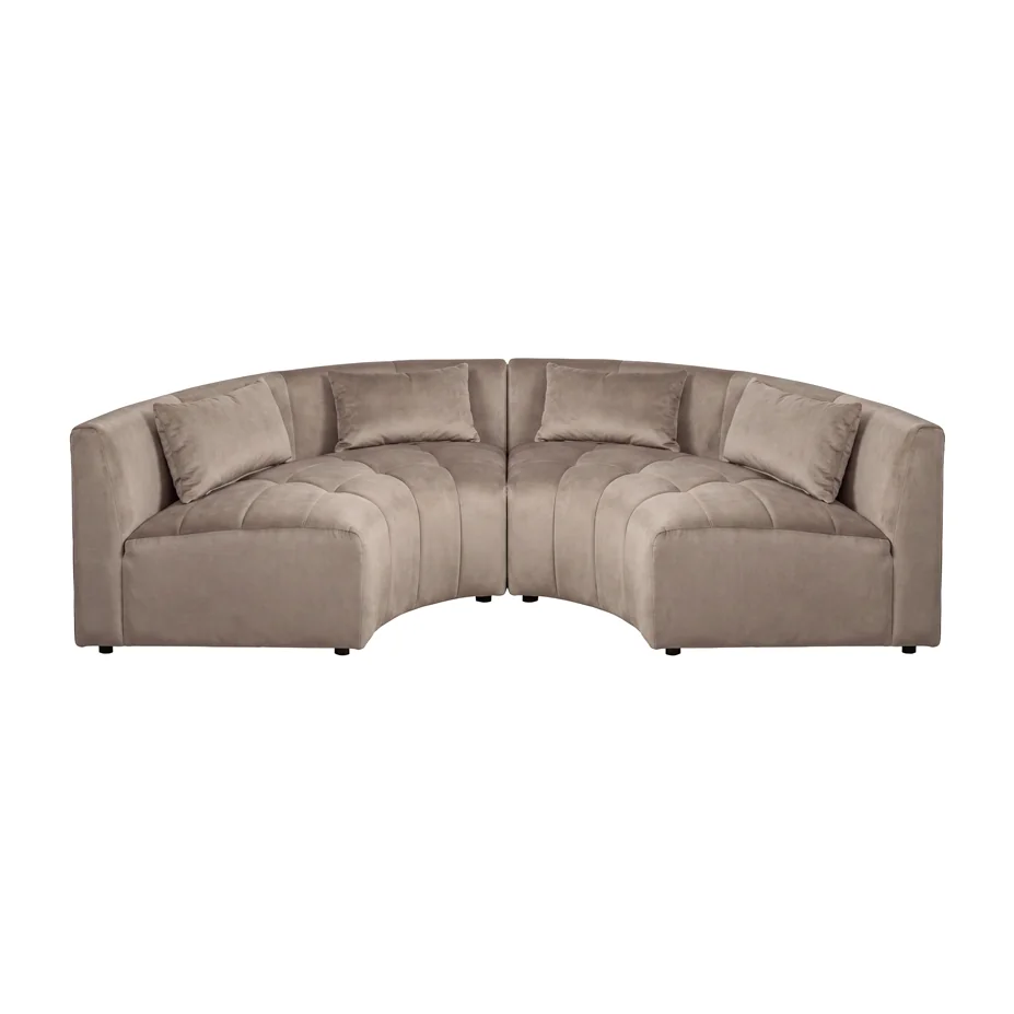 Essen 2 x Curved Corner Sofa Taupe