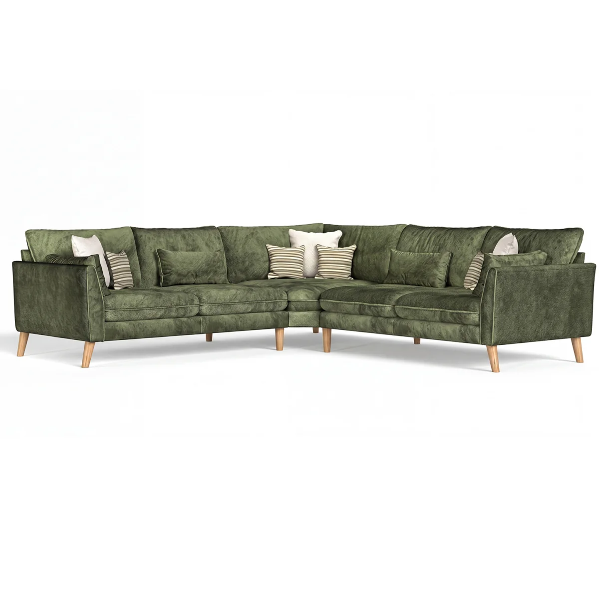 Palermo Olive Green Chenille Fabric Corner Sofa – image 2
