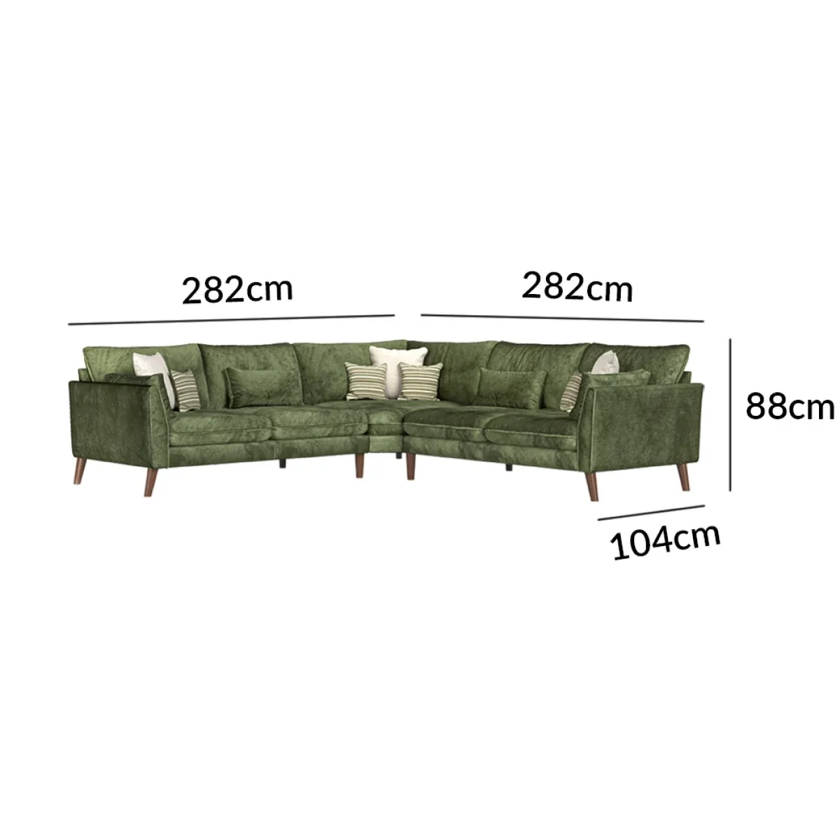Palermo Olive Green Chenille Fabric Corner Sofa – image 11