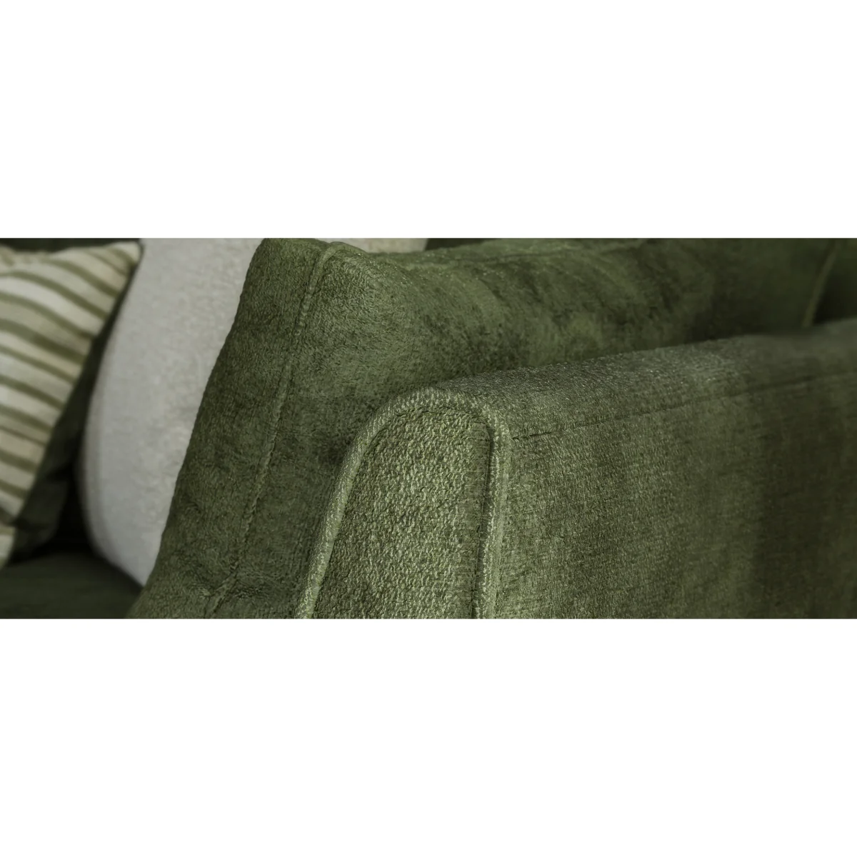 Palermo Olive Green Chenille Fabric Corner Sofa – image 10