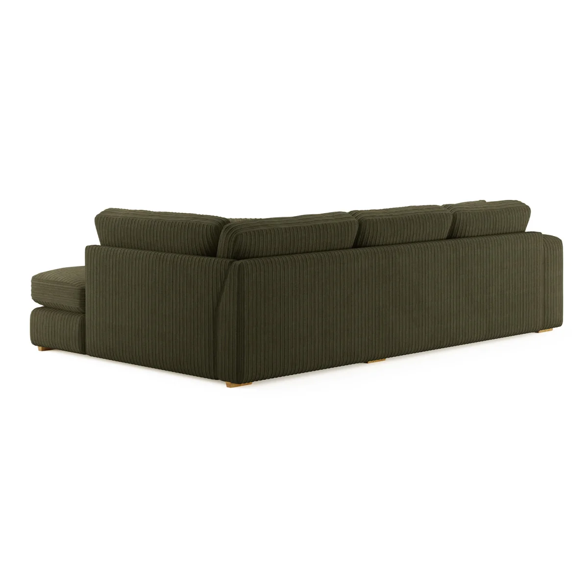 Milan Moss Green Fabric Right Hand Facing Chaise Sofa – image 2