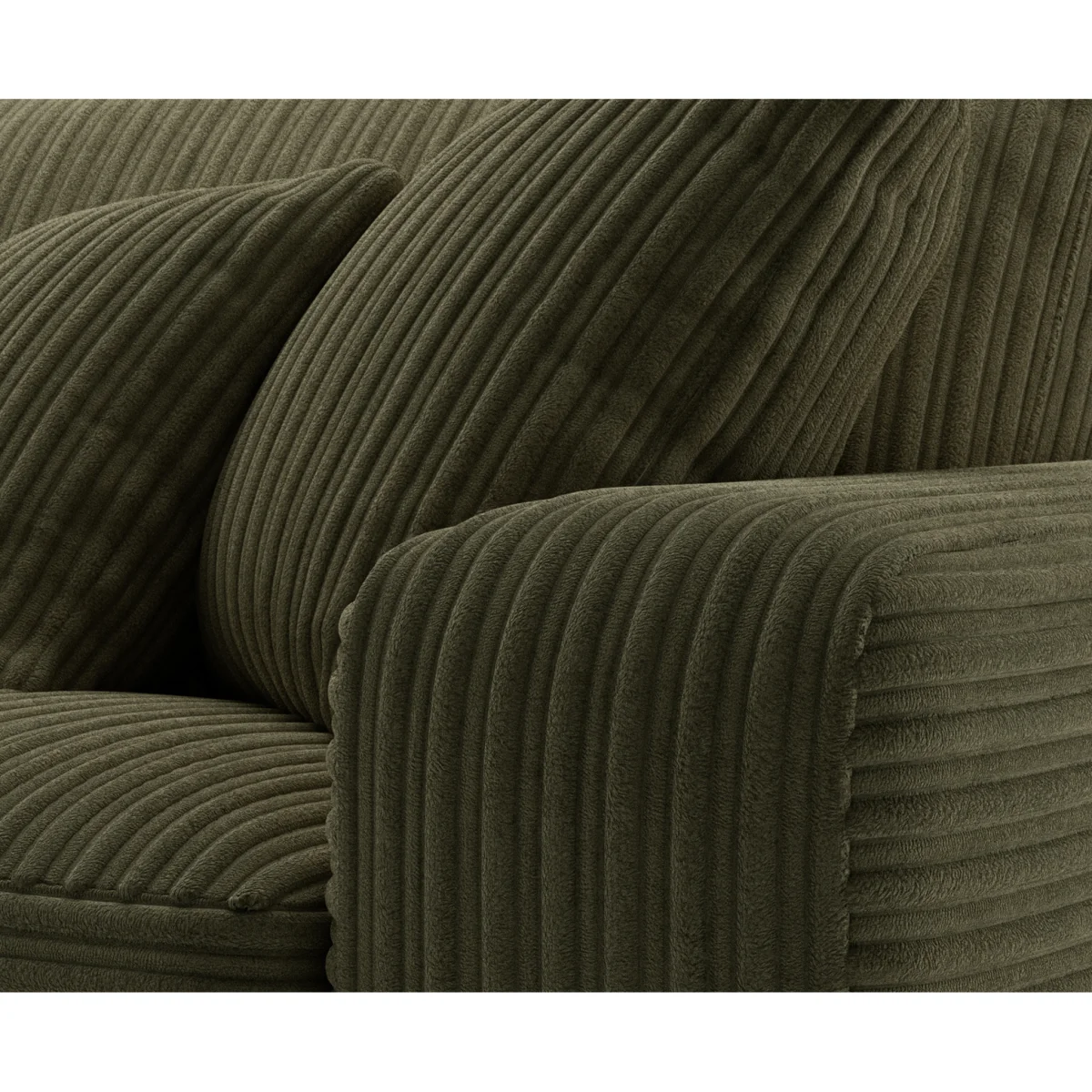 Milan Moss Green Fabric Right Hand Facing Chaise Sofa – image 3