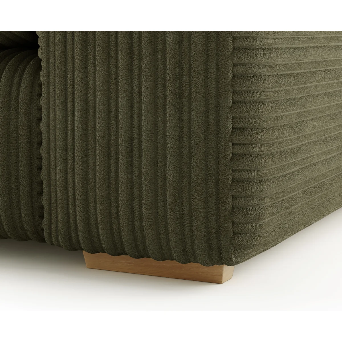 Milan Moss Green Fabric Right Hand Facing Chaise Sofa – image 4