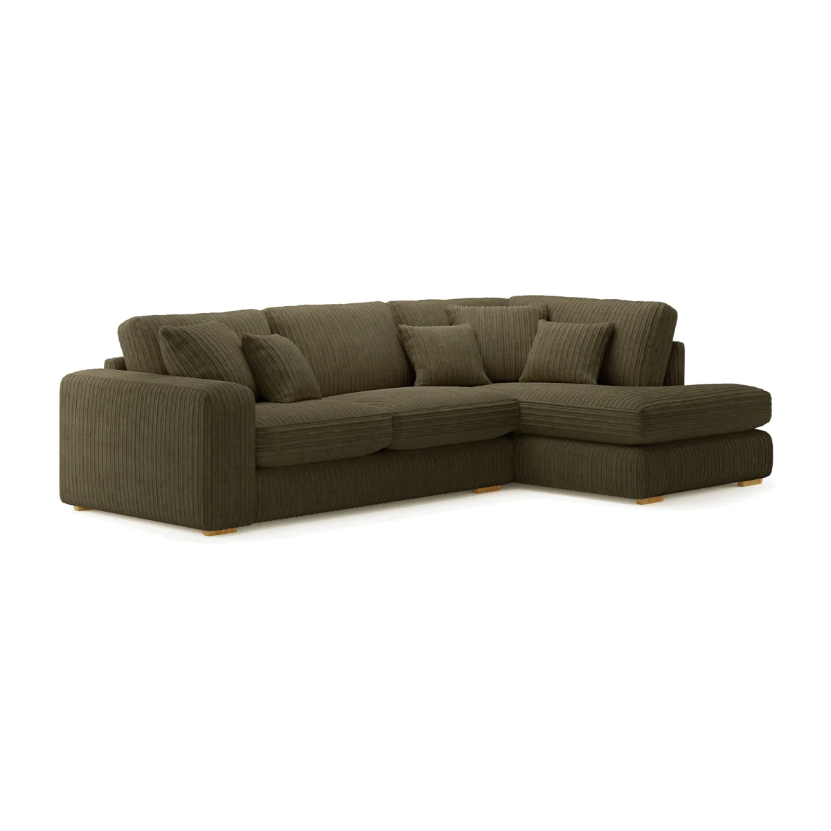 Milan Moss Green Fabric Right Hand Facing Chaise Sofa – image 1