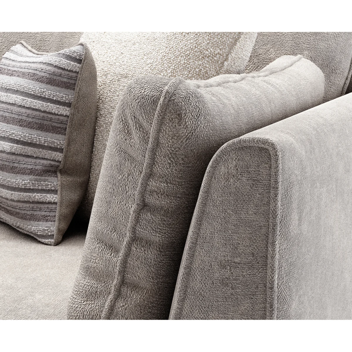 Palermo Silver Chenille Fabric Right Hand Facing Corner Sofa – image 5