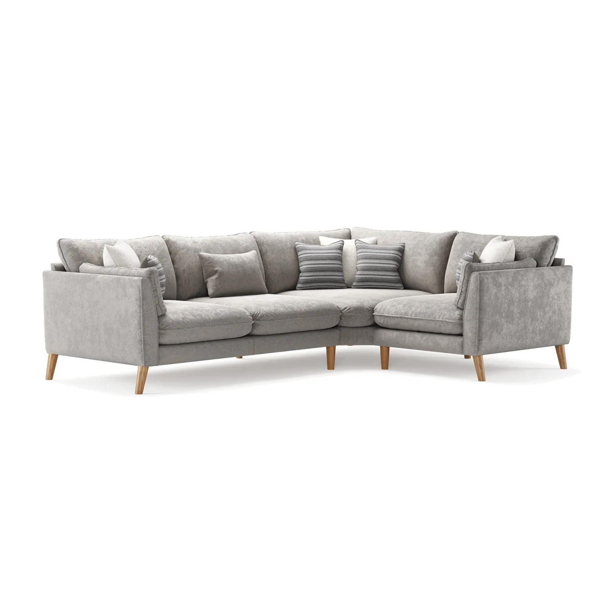 Palermo Silver Chenille Fabric Right Hand Facing Corner Sofa – image 1