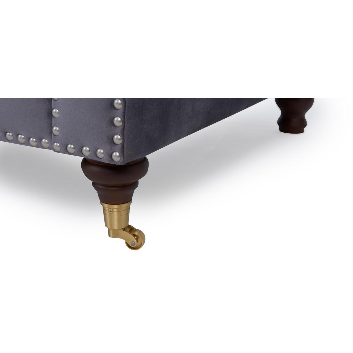 Flora Grey Velvet Right Facing Chesterfield Corner Chaise Sofa – image 13