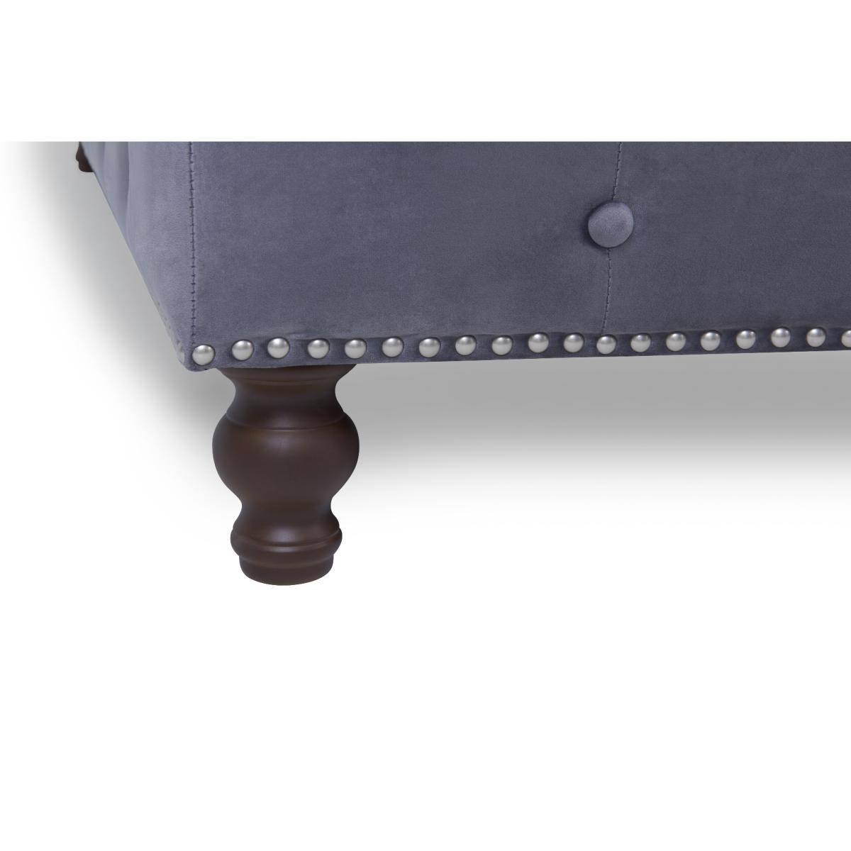 Flora Grey Velvet Right Facing Chesterfield Corner Chaise Sofa – image 9