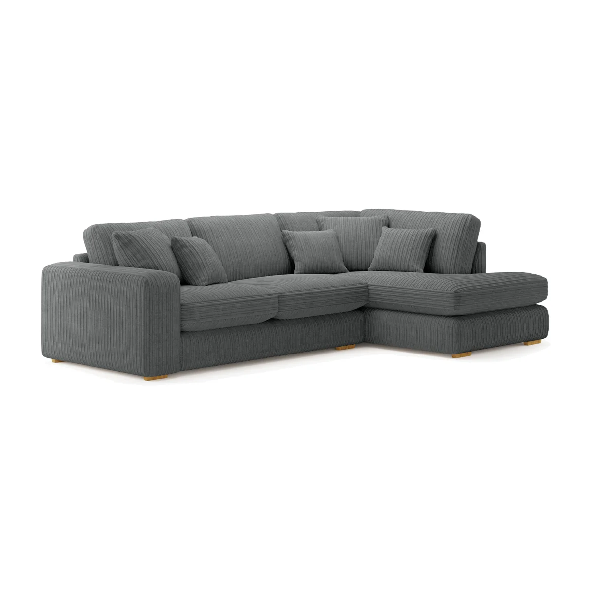Milan Grey Fabric Right Hand Facing Chaise Sofa – image 1