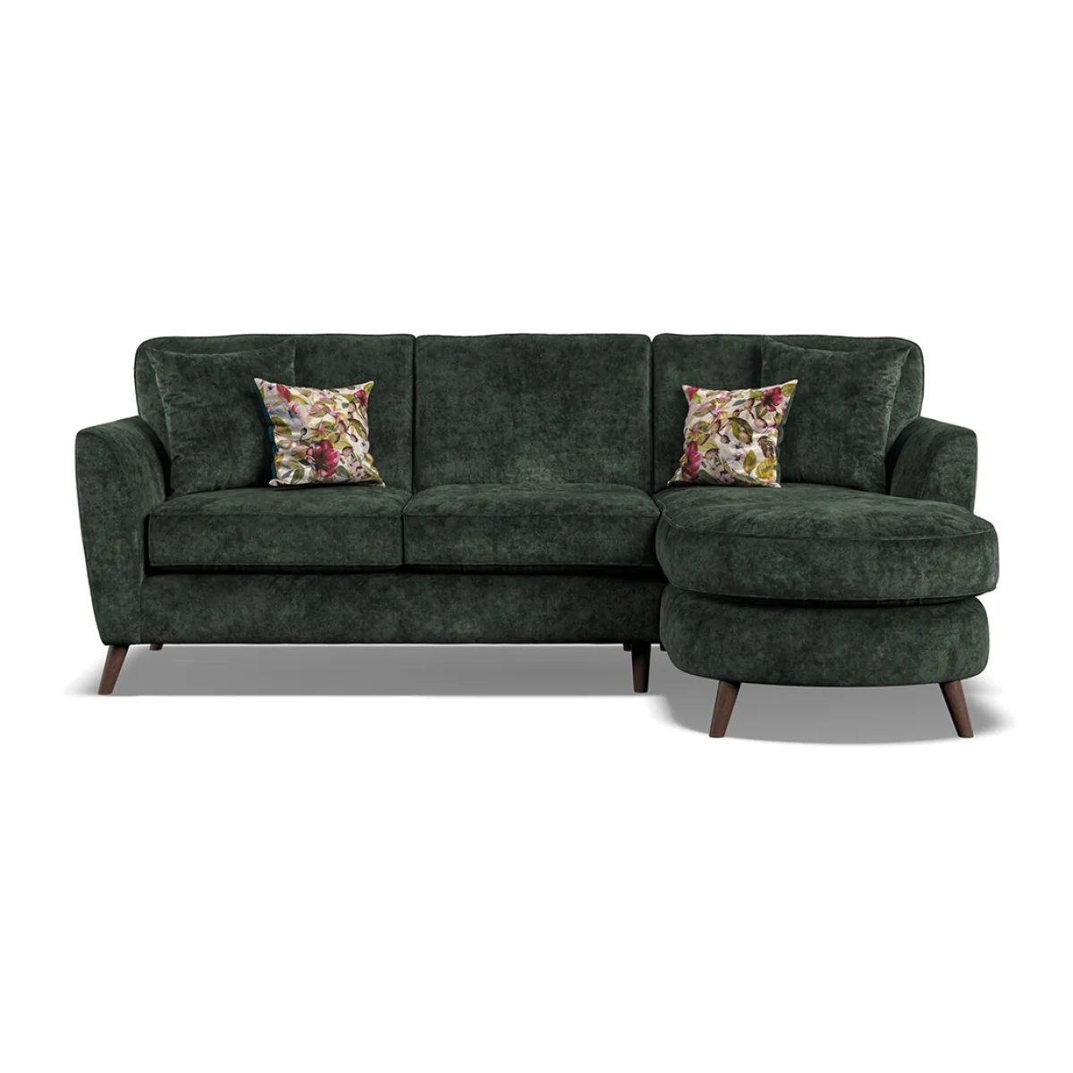 Naples Emerald Velvet Right Hand Facing Chaise Sofa – image 1