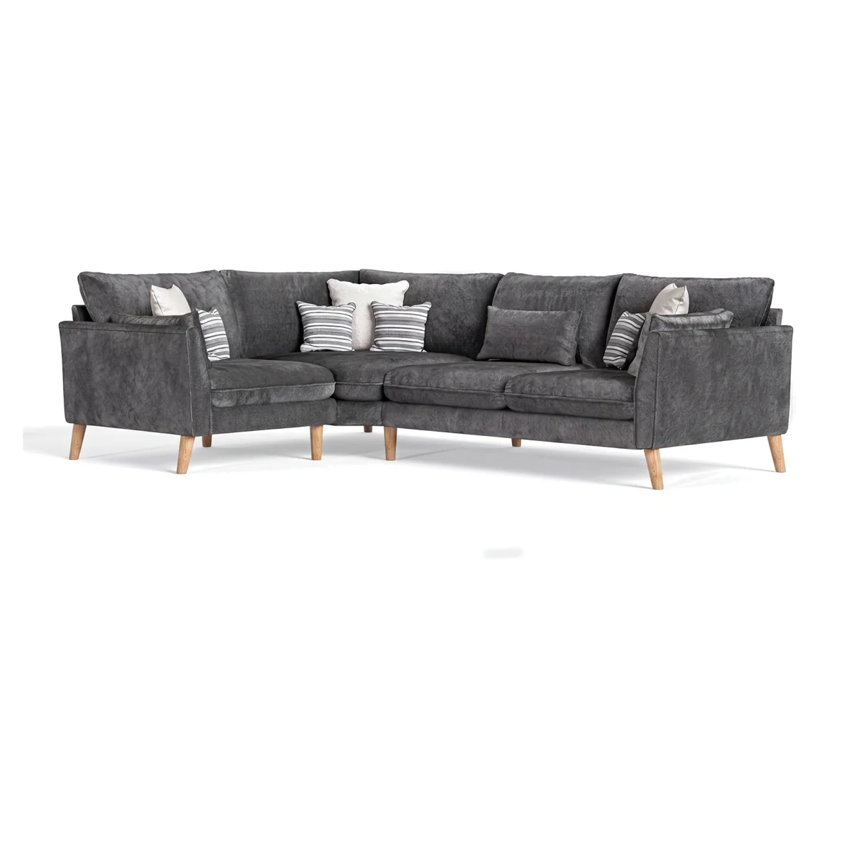 Palermo Graphite Chenille Fabric Left Hand Facing Corner Sofa – image 1