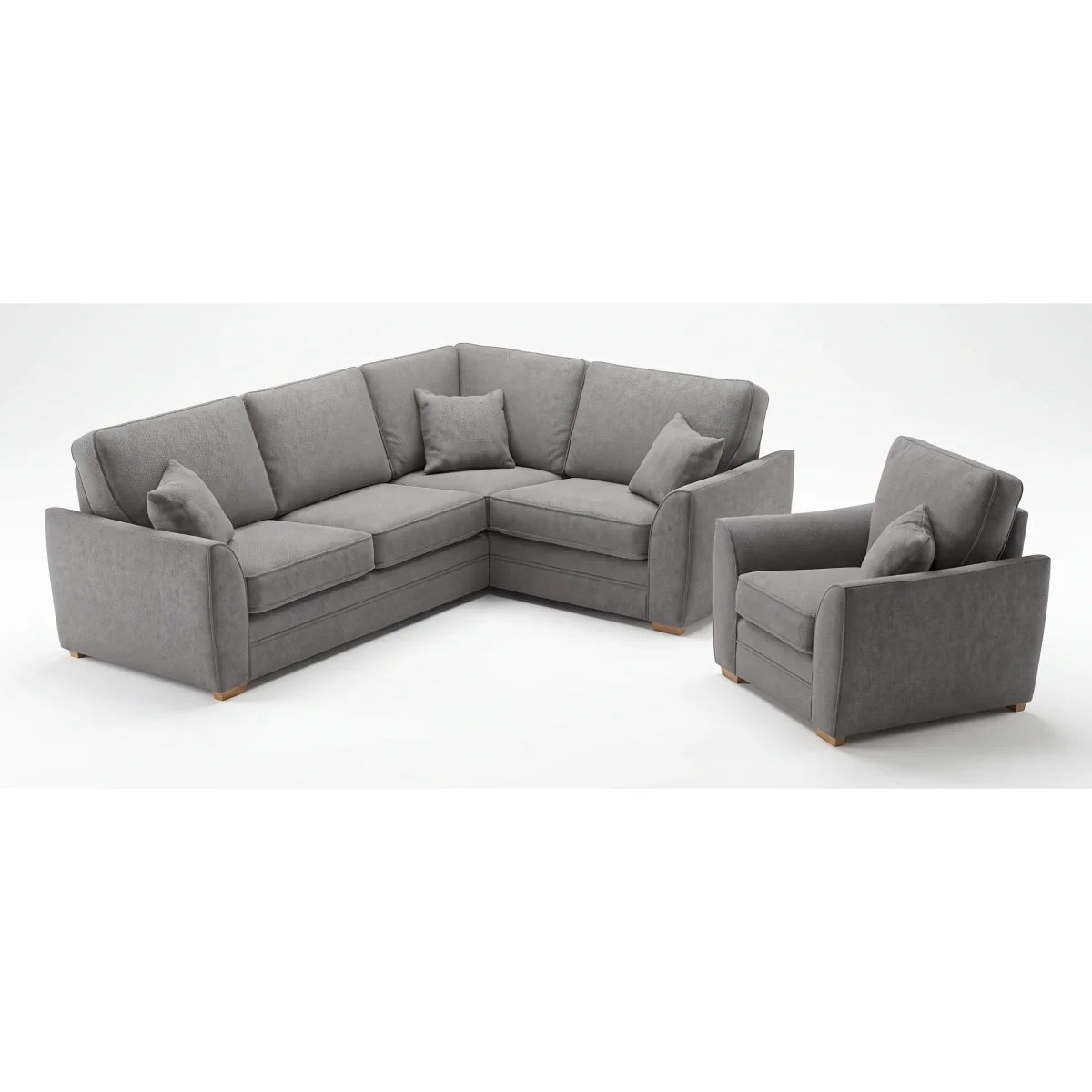 Bella Grey Fabric Large Left Hand Facing Chaise Corner Sofa – image 7