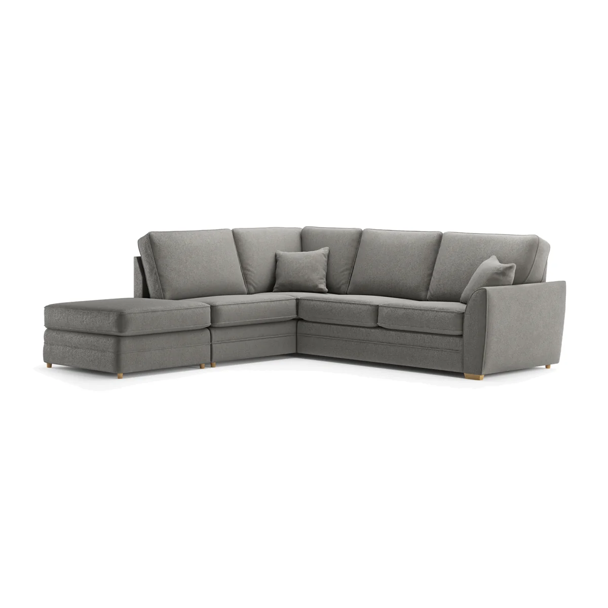 Bella Grey Fabric Large Left Hand Facing Chaise Corner Sofa – image 1