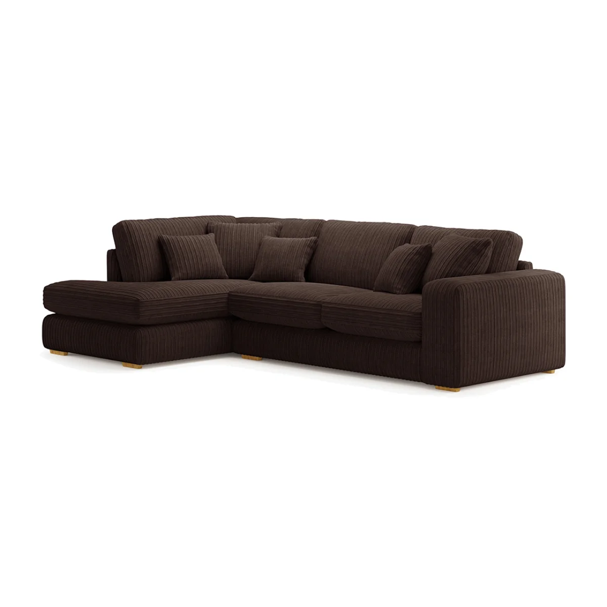 Milan Chocolate Fabric Left Hand Facing Chaise Sofa – image 1