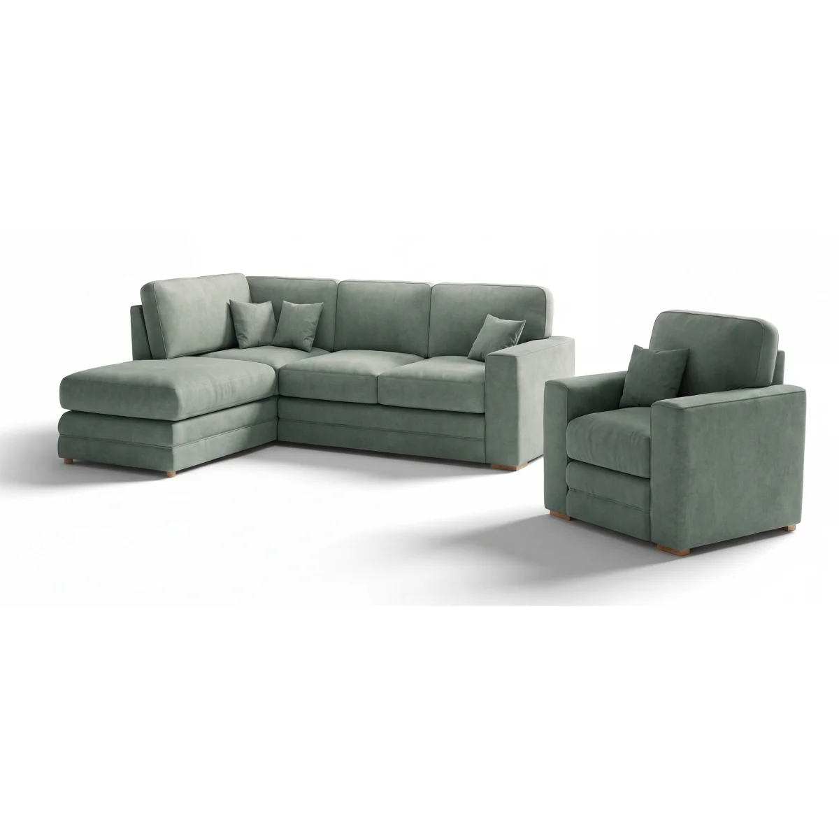 Madden Blue Fabric Right Hand Facing Corner Sofa – image 6