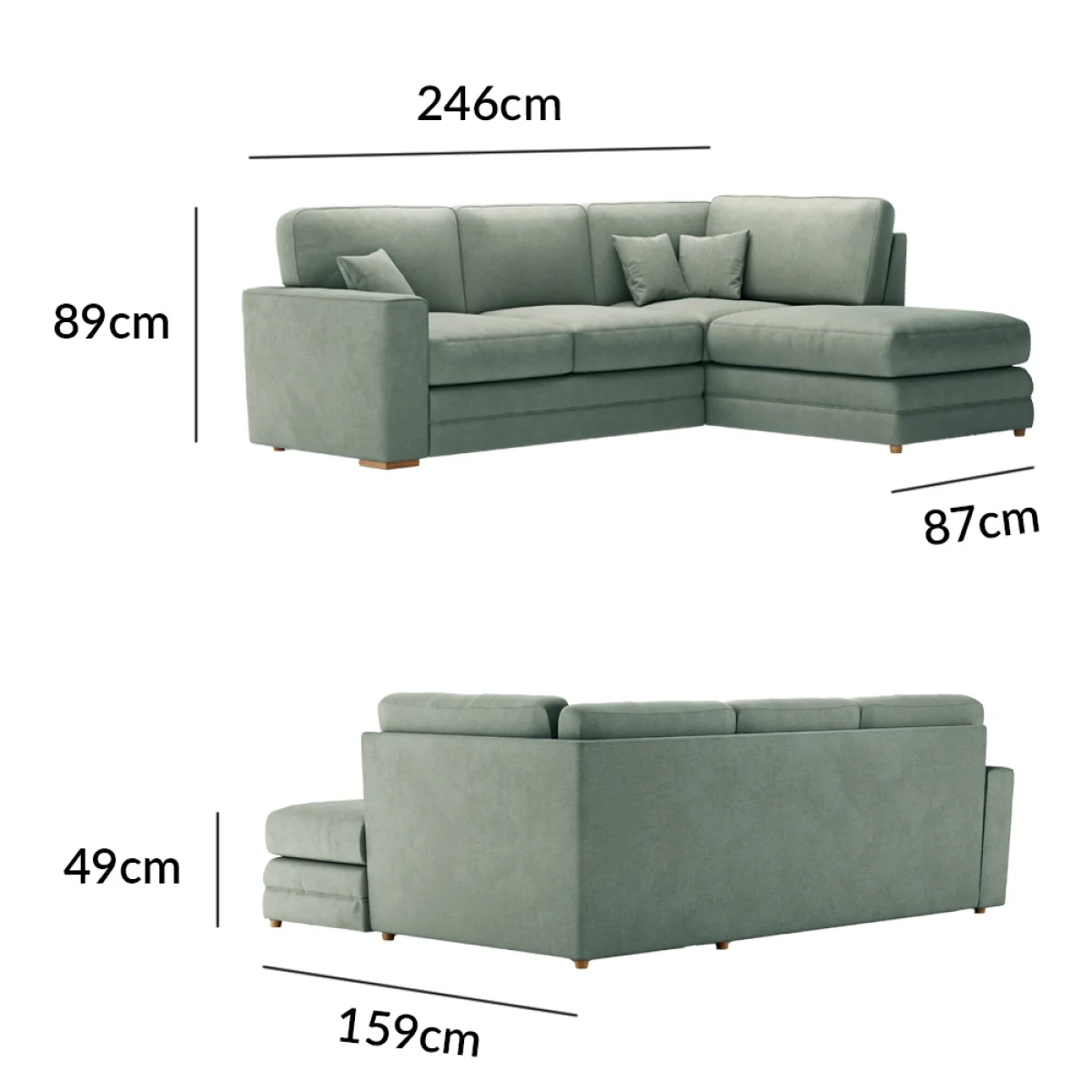 Madden Blue Fabric Right Hand Facing Corner Sofa – image 9