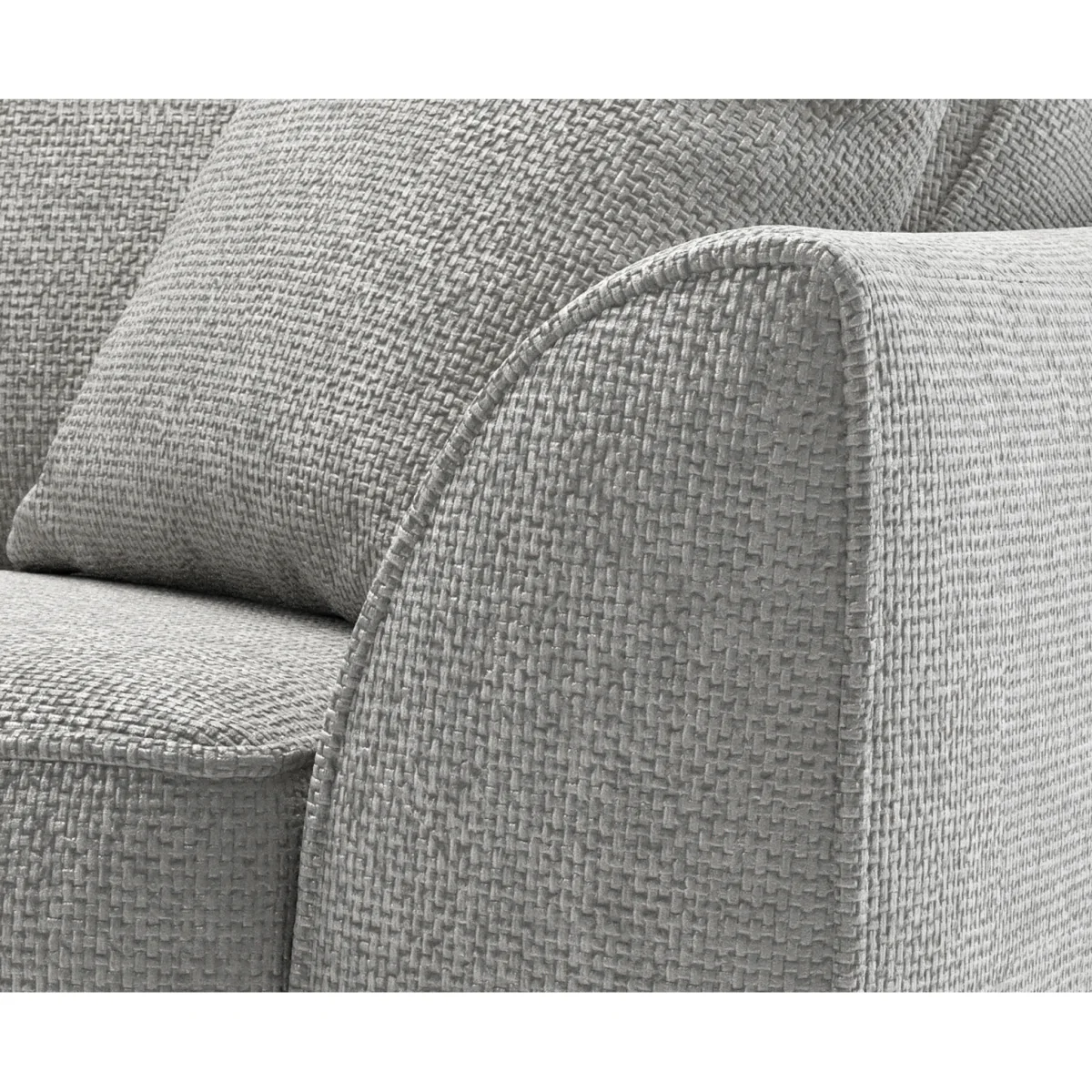 Bella Silver Fabric Large Right Hand Facing Chaise Corner Sofa – image 4