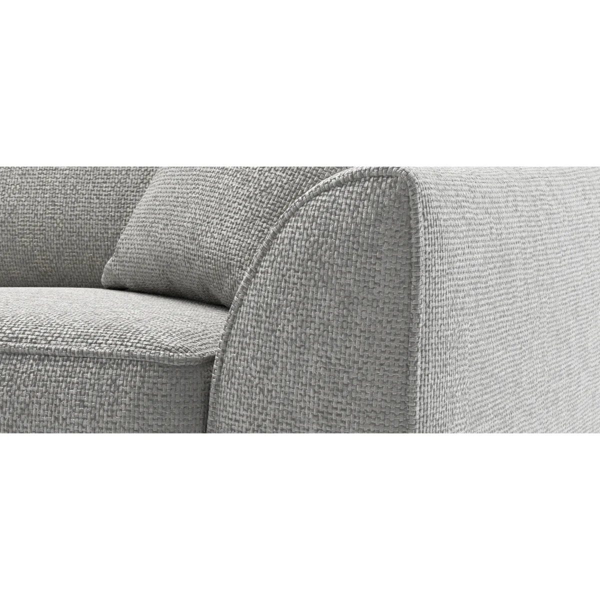 Bella Silver Fabric Large Right Hand Facing Chaise Corner Sofa – image 7