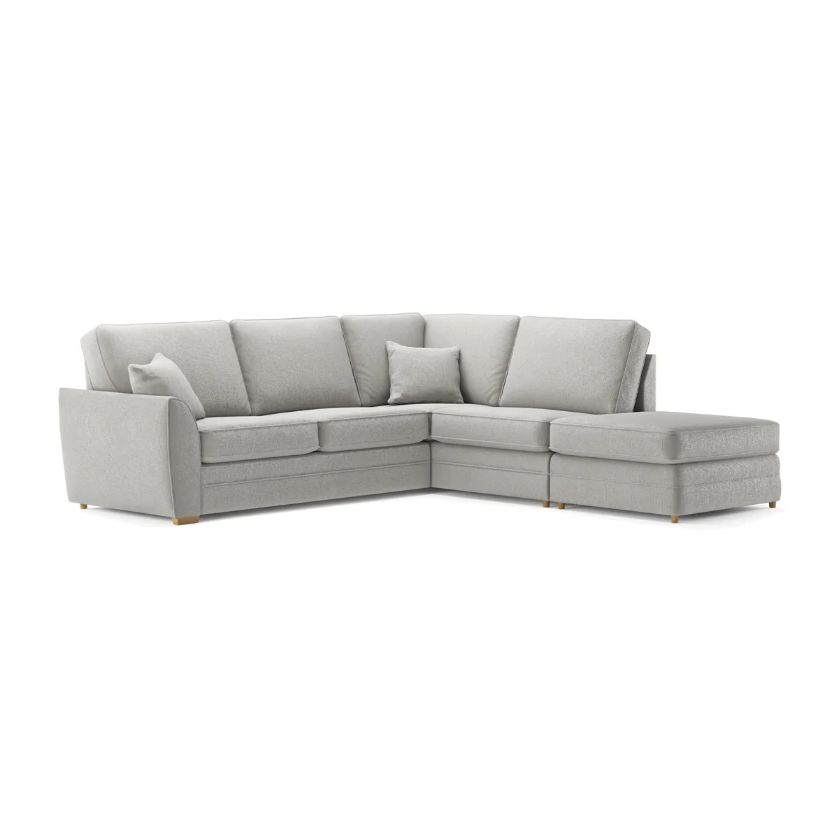 Bella Silver Fabric Large Right Hand Facing Chaise Corner Sofa – image 1