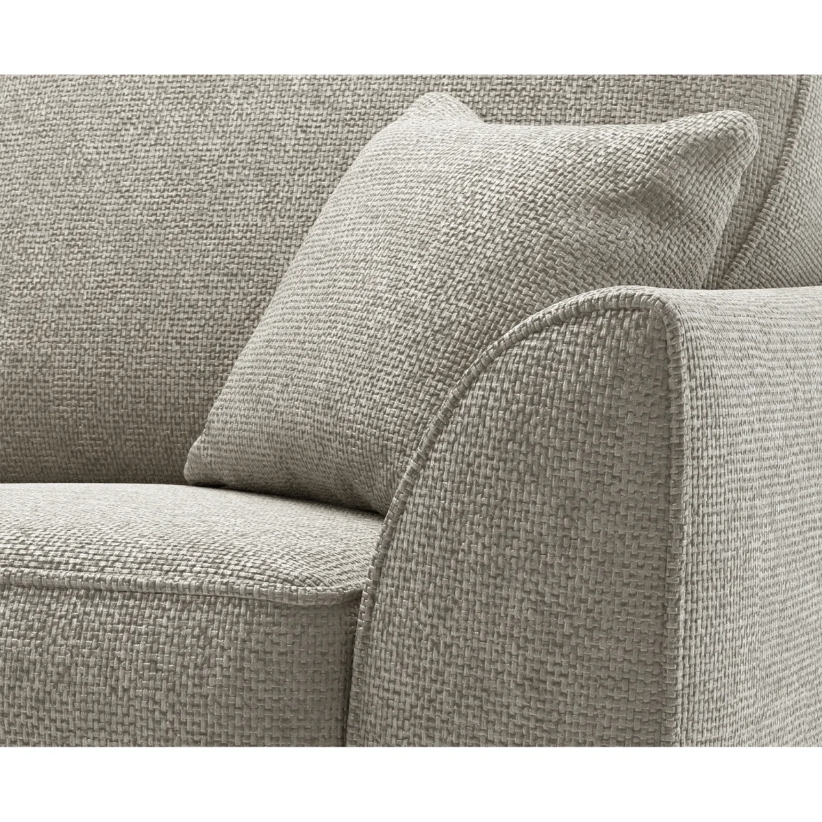 Bella Stone Fabric Large Left Hand Facing Chaise Corner Sofa – image 4